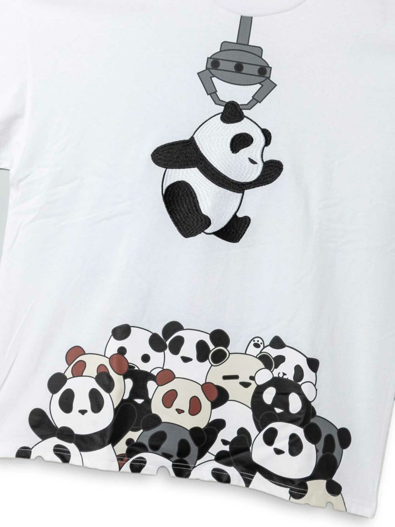 【PANDIESTA JAPAN】“パンダさんGET”刺繍入りBIGシルエットTシャツ