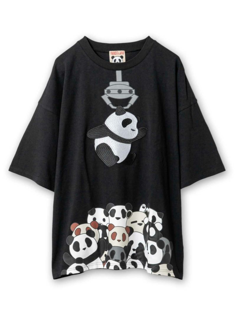 【PANDIESTA JAPAN】“パンダさんGET”刺繍入りBIGシルエットTシャツ