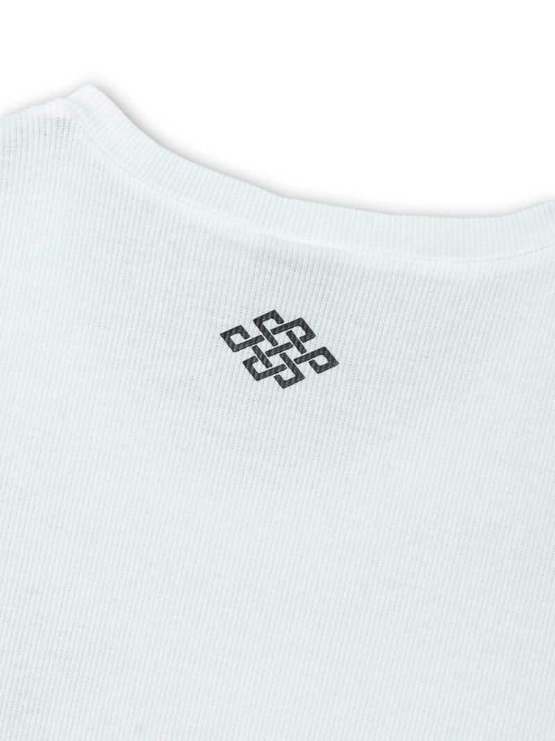 【雅結】桜刺繍テレコ素材VネックTシャツ