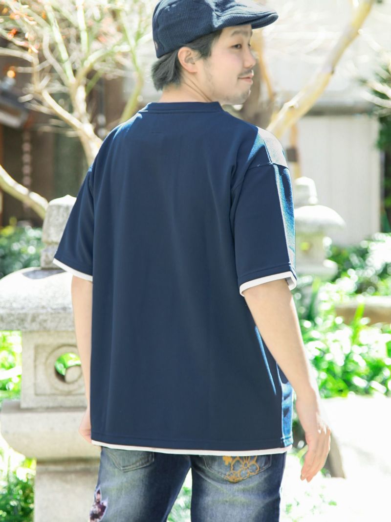 【雅結】桜流水刺繍カルゼ生地ポケットTシャツ
