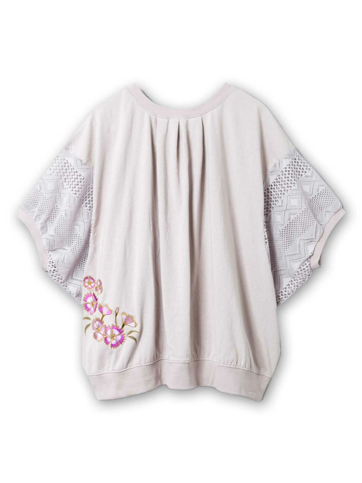 【雅結】撫子刺繍 袖レース2WAYドルマンカーデ