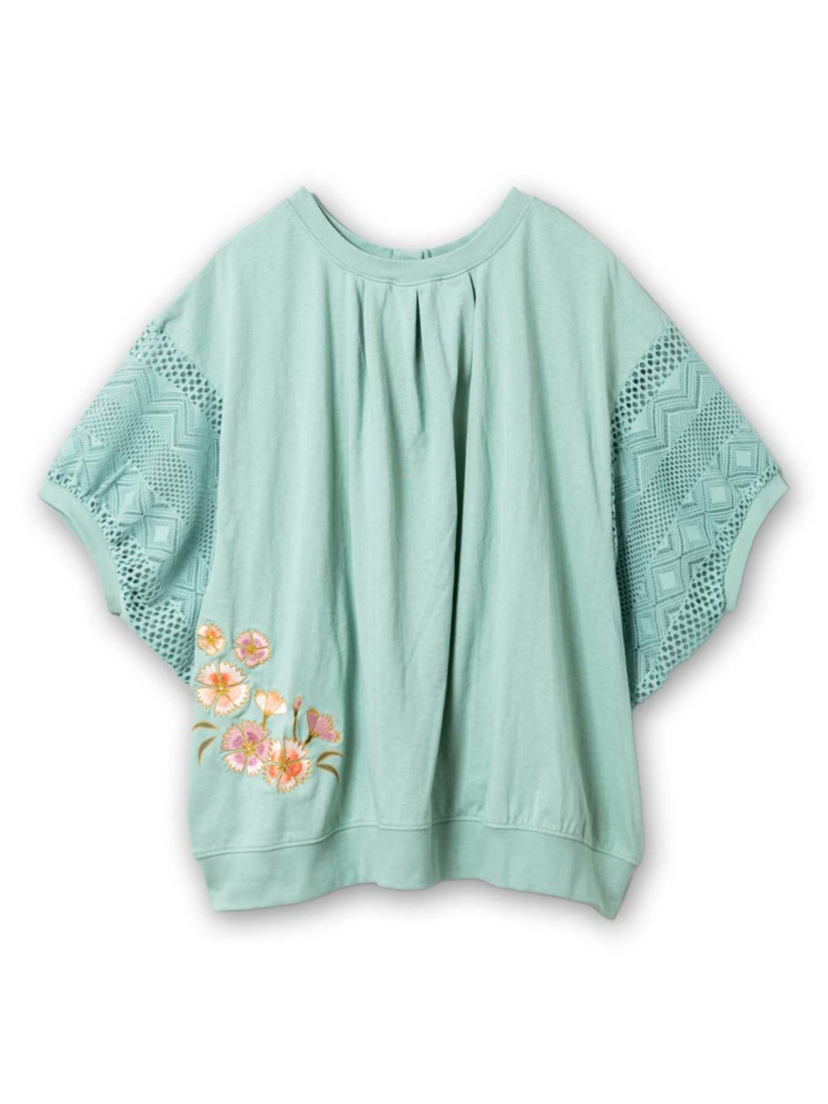 【雅結】撫子刺繍 袖レース2WAYドルマンカーデ