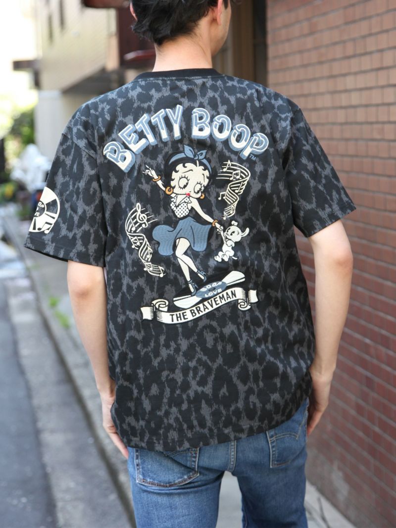 【The BRAVE-MAN×BETTY BOOP】“レコードベティ”刺繍入りTシャツ