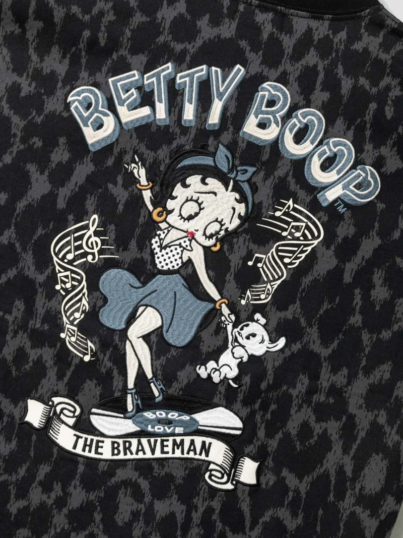 【The BRAVE-MAN×BETTY BOOP】“レコードベティ”刺繍入りTシャツ