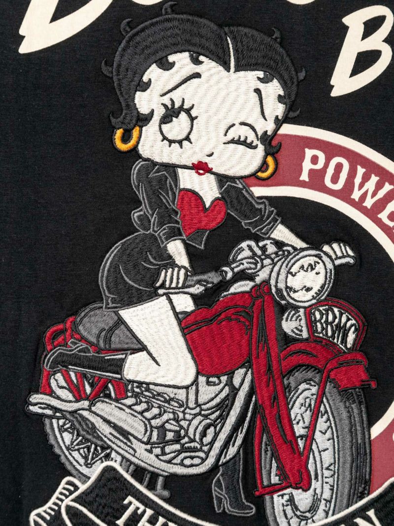 【The BRAVE-MAN×BETTY BOOP】“バイクベティ”刺繍入りベア天竺ポロシャツ