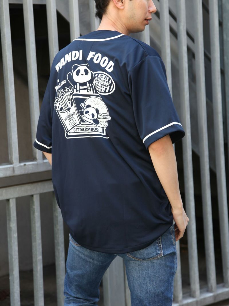 【PANDIESTA JAPAN】“ファーストフードパンダ”DRYメッシュ素材ベースボールシャツ