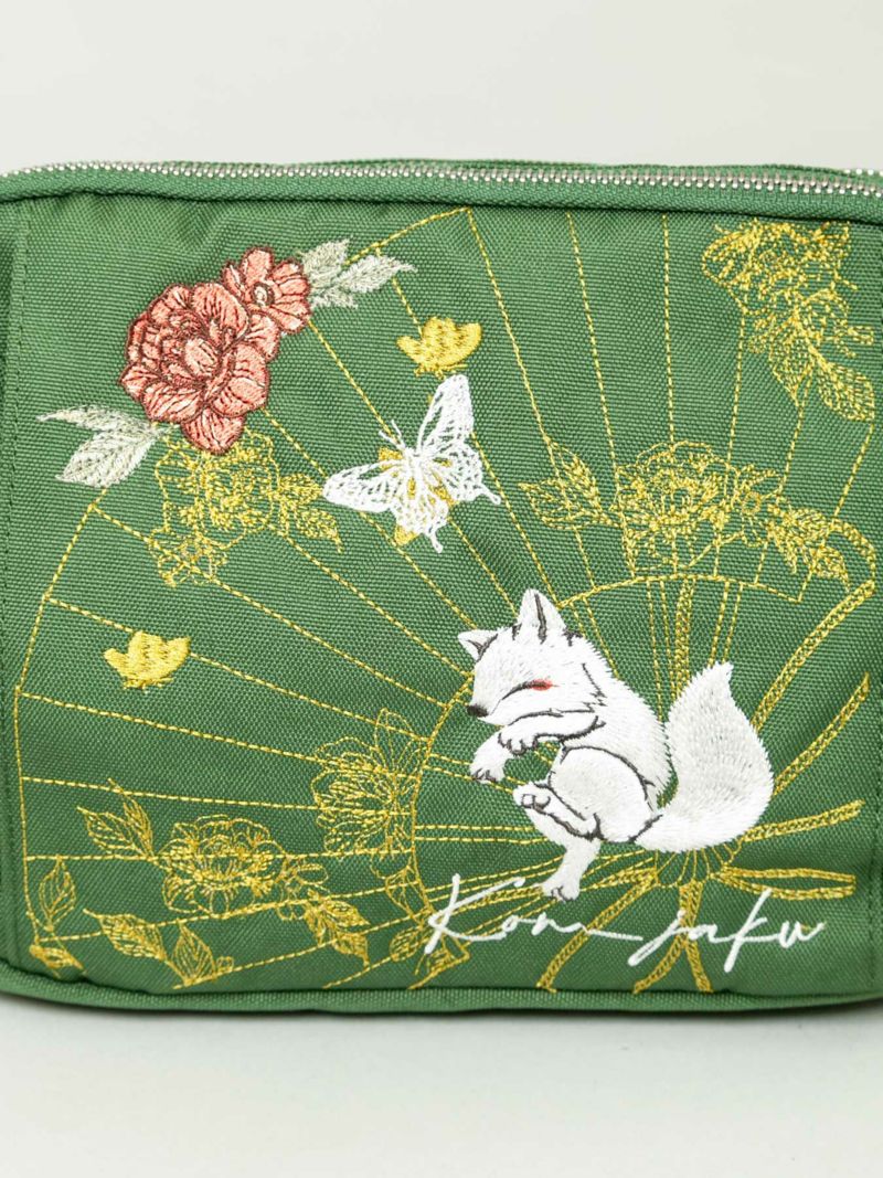 【今昔 -KON-JAKU-】“牡丹”総刺繍ウエストバッグ
