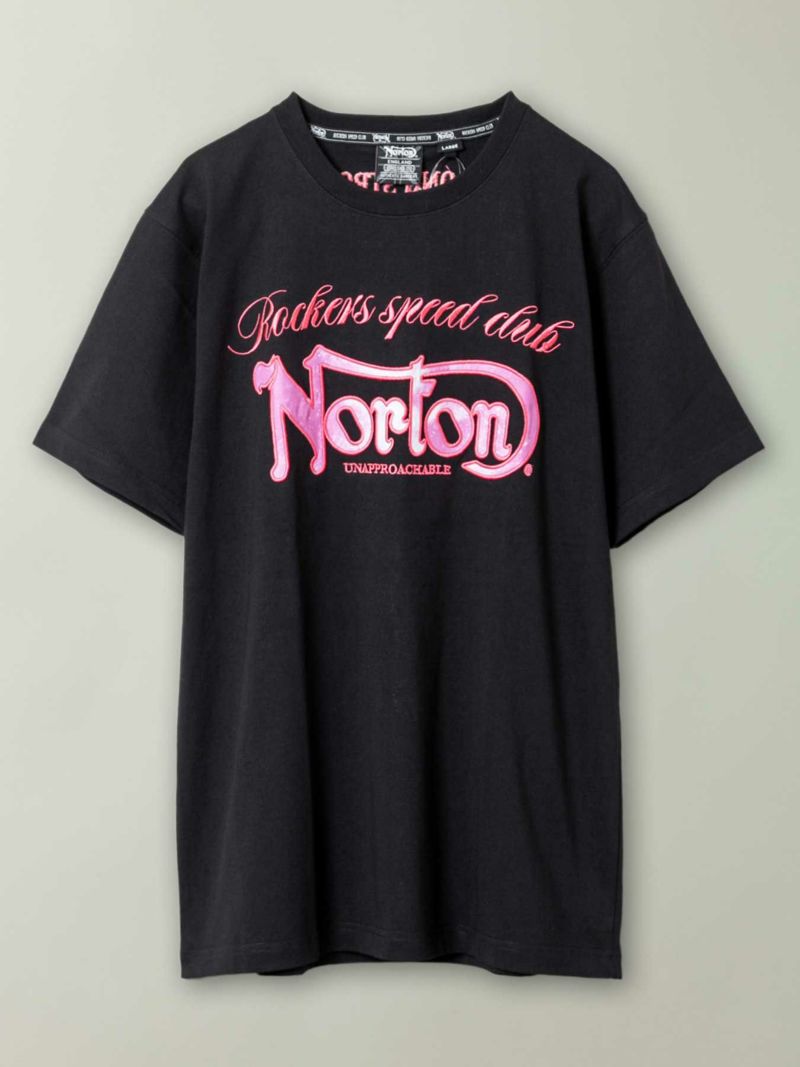 【Norton】“ピンクフェザー”刺繍入りTシャツ