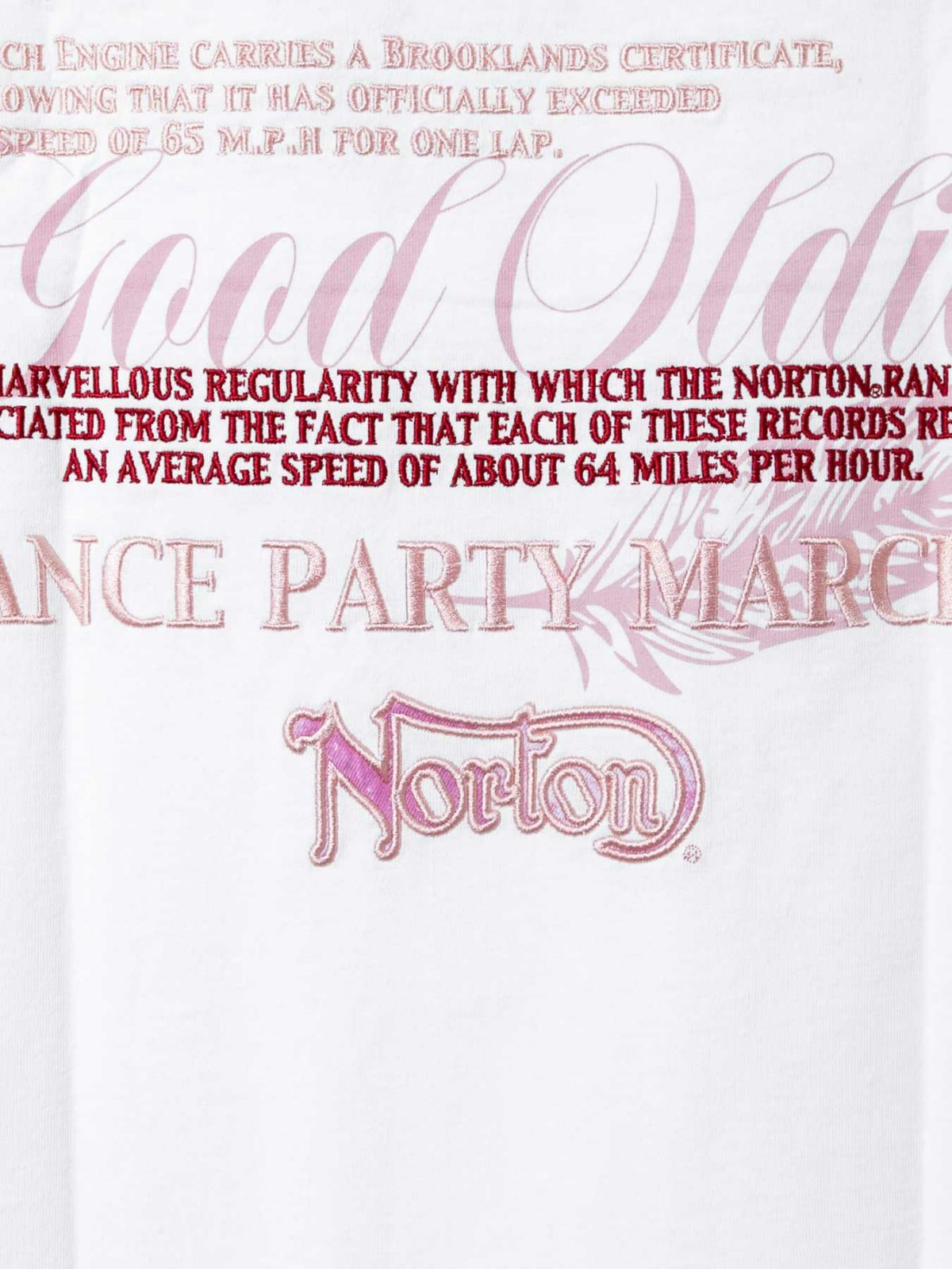 【Norton】“ピンクフェザー”刺繍入りTシャツ