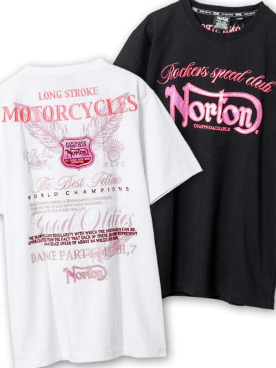 【Norton】<br>“ピンクフェザー”刺繍入りTシャツ