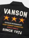 【VANSON】“スリースター”刺繍入り半袖ZIPシャツ