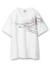 【絡繰魂】“桜流水”総刺繍ブロックジャガードVネックTシャツ