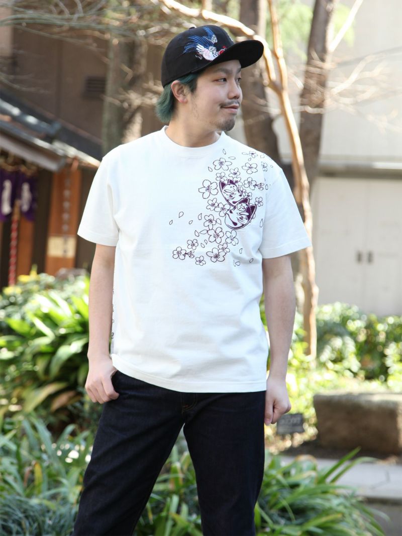 【絡繰魂】“花魁彫り”総刺繍Tシャツ