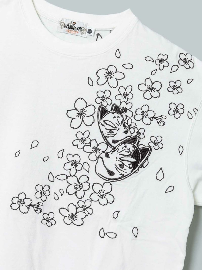【絡繰魂】“花魁彫り”総刺繍Tシャツ