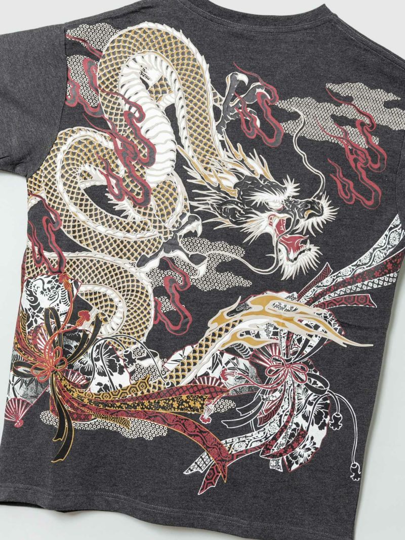 【和風景】“龍神”刺繍入りTシャツ