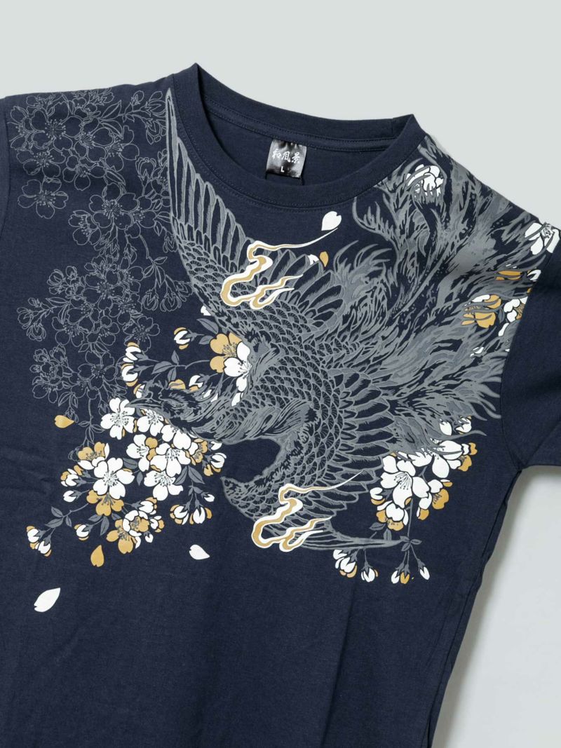 【和風景】“鳳凰と桜”プリントTシャツ
