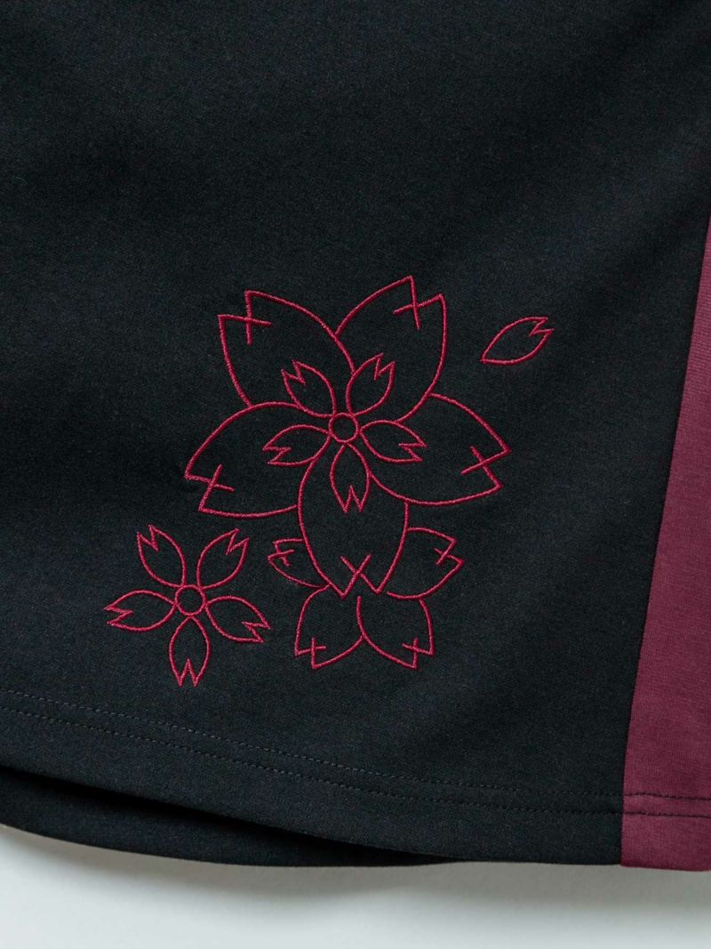【雅結】桜刺繍サイド切替ロングスカート