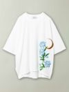 【雅結】三日月と百合刺繍フレンチTシャツ