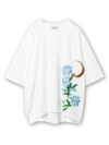 【雅結】三日月と百合刺繍フレンチTシャツ