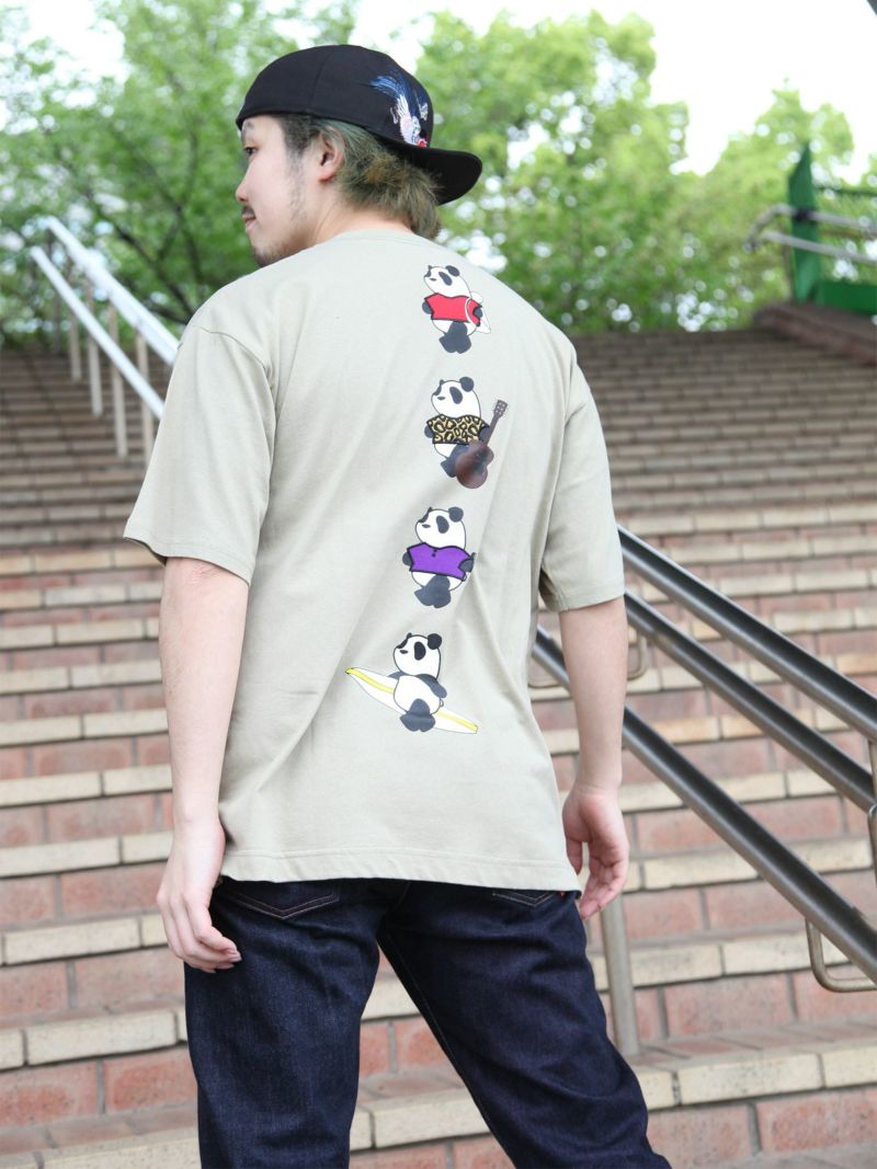 【PANDIESTA JAPAN】“ホビー＆プレイパンダ”刺繍入りTシャツ