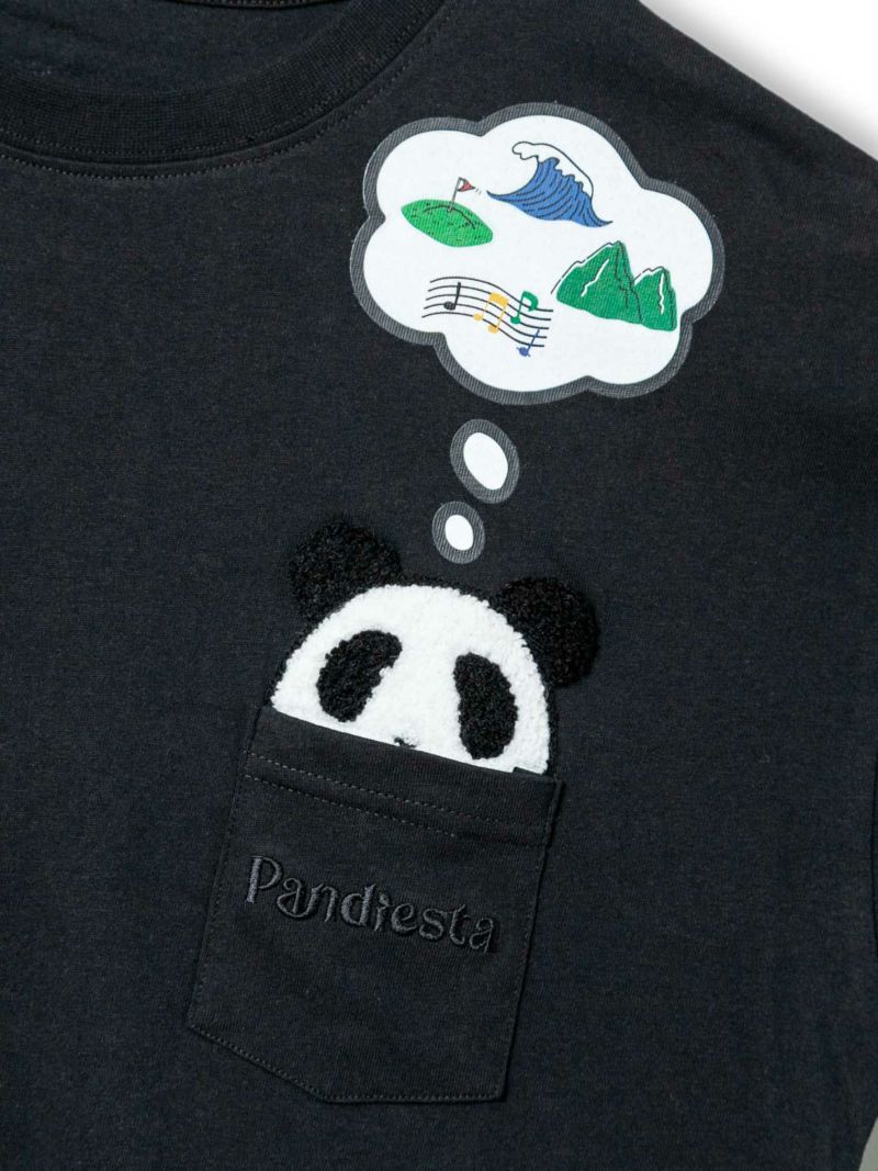 【PANDIESTA JAPAN】“ホビー＆プレイパンダ”刺繍入りTシャツ