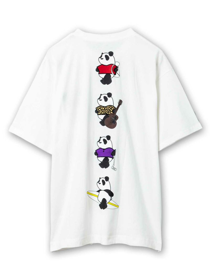 【PANDIESTA JAPAN】“ホビー＆プレイパンダ”刺繍入りTシャツ