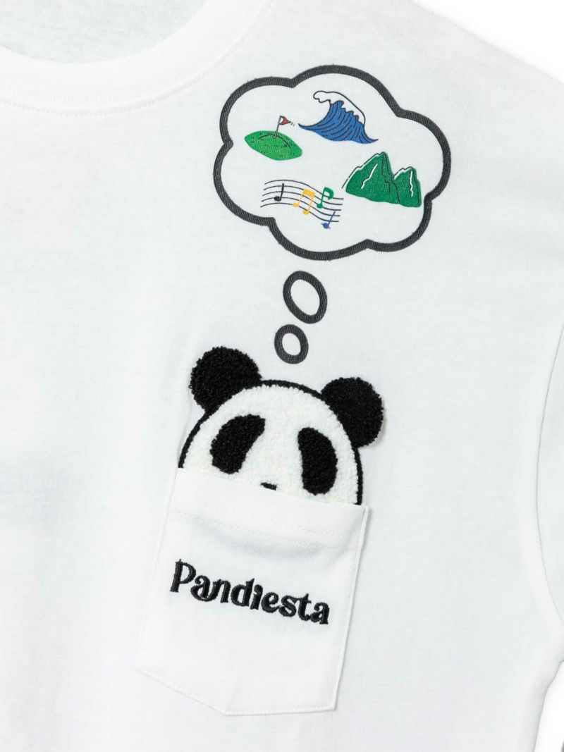 【PANDIESTA JAPAN】“ホビー＆プレイパンダ”刺繍入りTシャツ