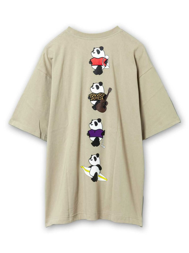 【PANDIESTA JAPAN】“ホビー＆プレイパンダ”刺繍入りTシャツ