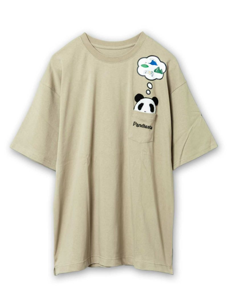 【PANDIESTA JAPAN】“ホビー＆プレイパンダ”刺繍入りTシャツ