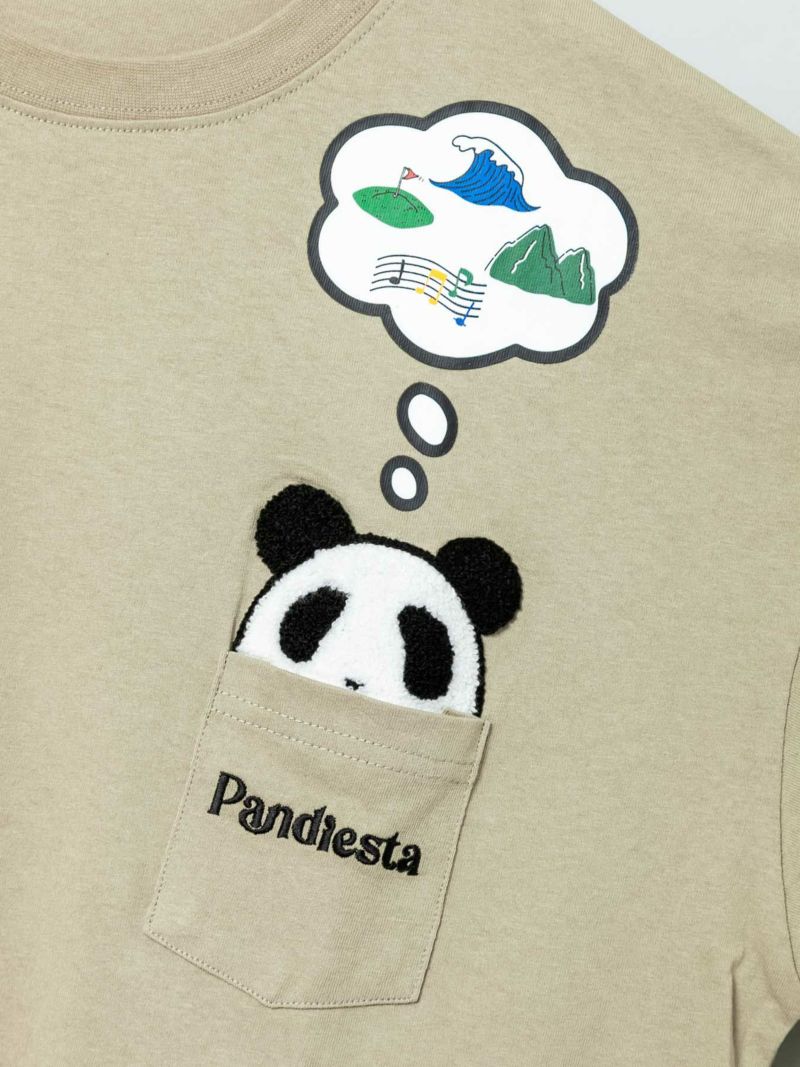 【PANDIESTA JAPAN】“ホビー＆プレイパンダ”刺繍入りTシャツ