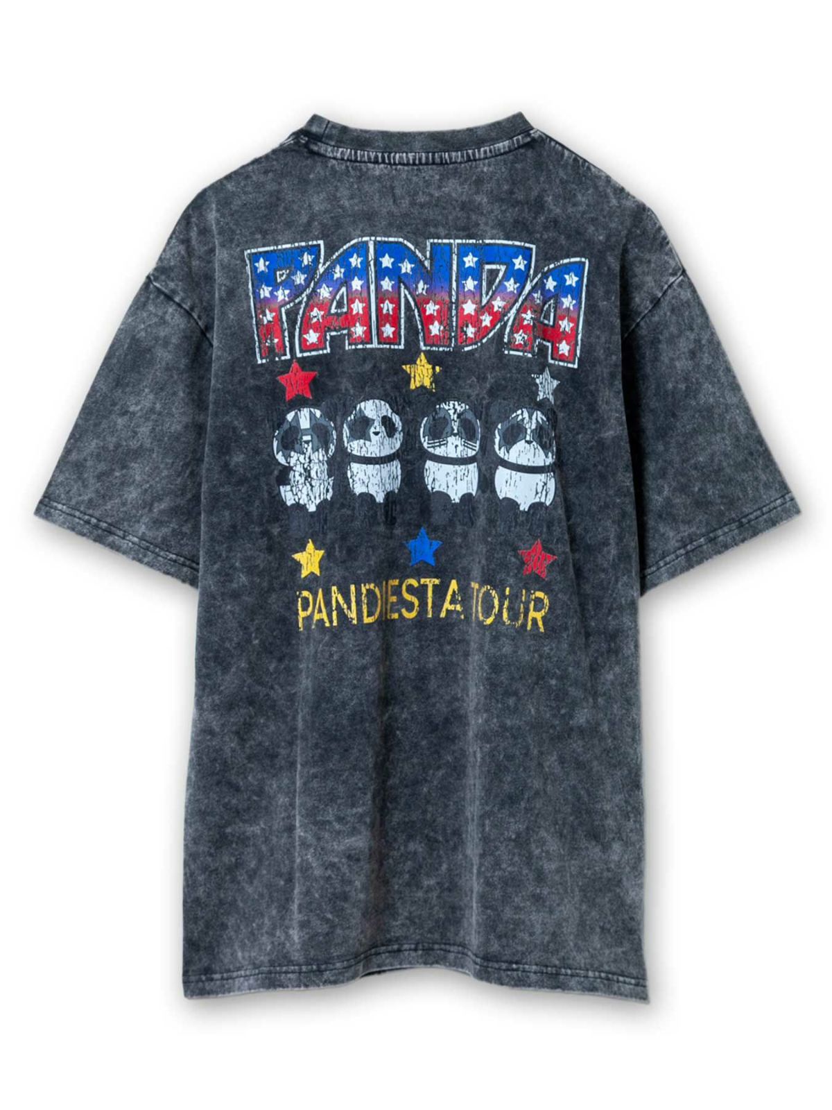  ＜予約＞【PANDIESTA JAPAN】“ロックパンダ From Hell”パウダー加工プリントTシャツ