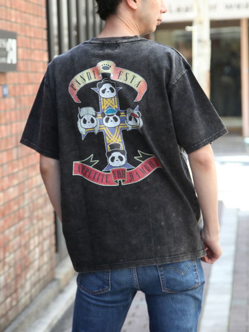 ＜予約＞【PANDIESTA JAPAN】“Welcome to the PANDA”パウダー加工プリントTシャツ