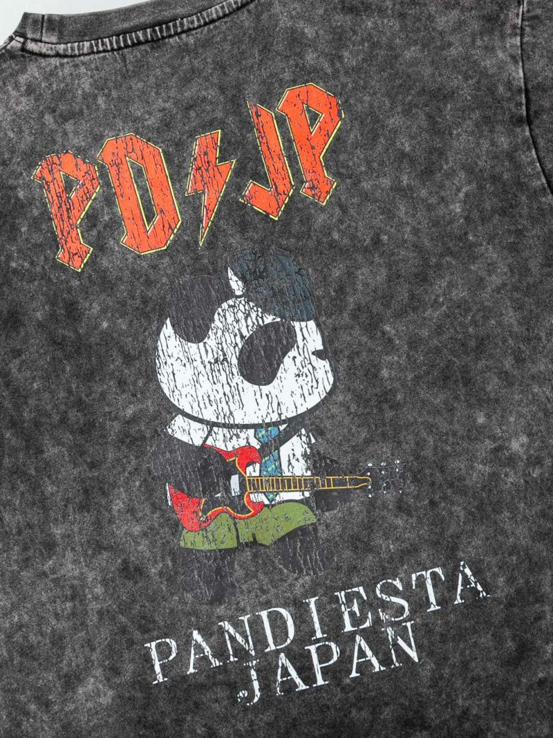 ＜予約＞【PANDIESTA JAPAN】“PD/JP ギタリスト”パウダー加工プリントTシャツ