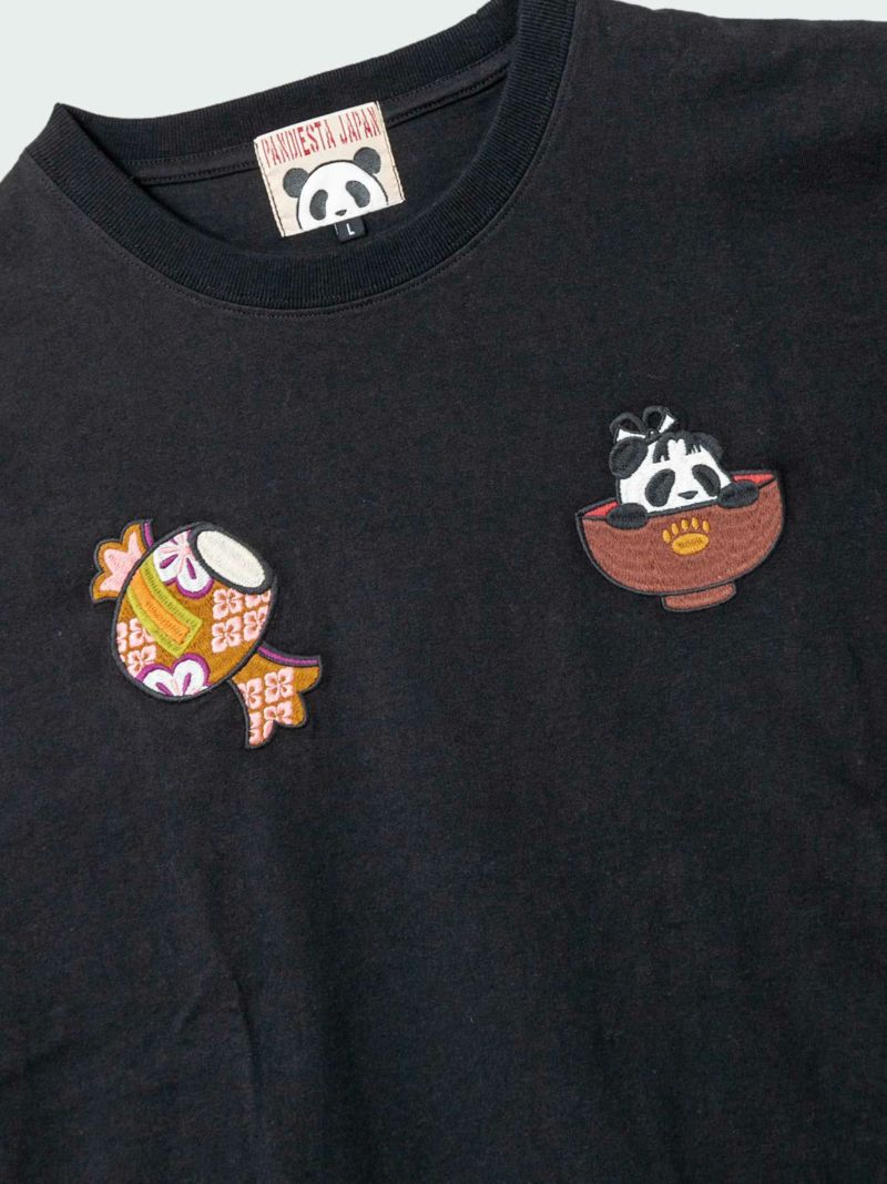 ＜予約＞【PANDIESTA JAPAN】“一寸熊猫”刺繍入りTシャツ