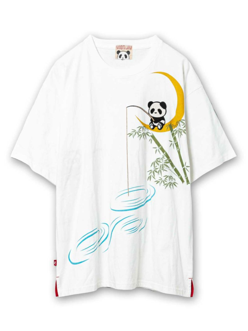 ＜予約＞【PANDIESTA JAPAN】“夜釣り熊猫”刺繍入りTシャツ