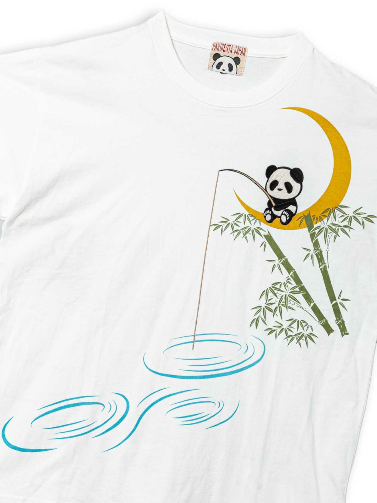 ＜予約＞【PANDIESTA JAPAN】“夜釣り熊猫”刺繍入りTシャツ