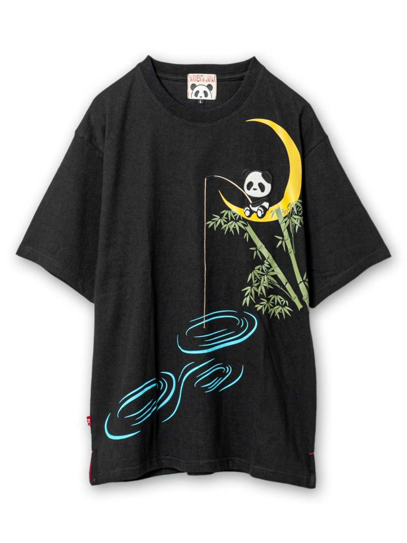 ＜予約＞【PANDIESTA JAPAN】“夜釣り熊猫”刺繍入りTシャツ