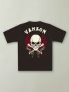 【VANSON】“スカルファイヤー”総刺繍Tシャツ〔別注:全国共通カラー〕