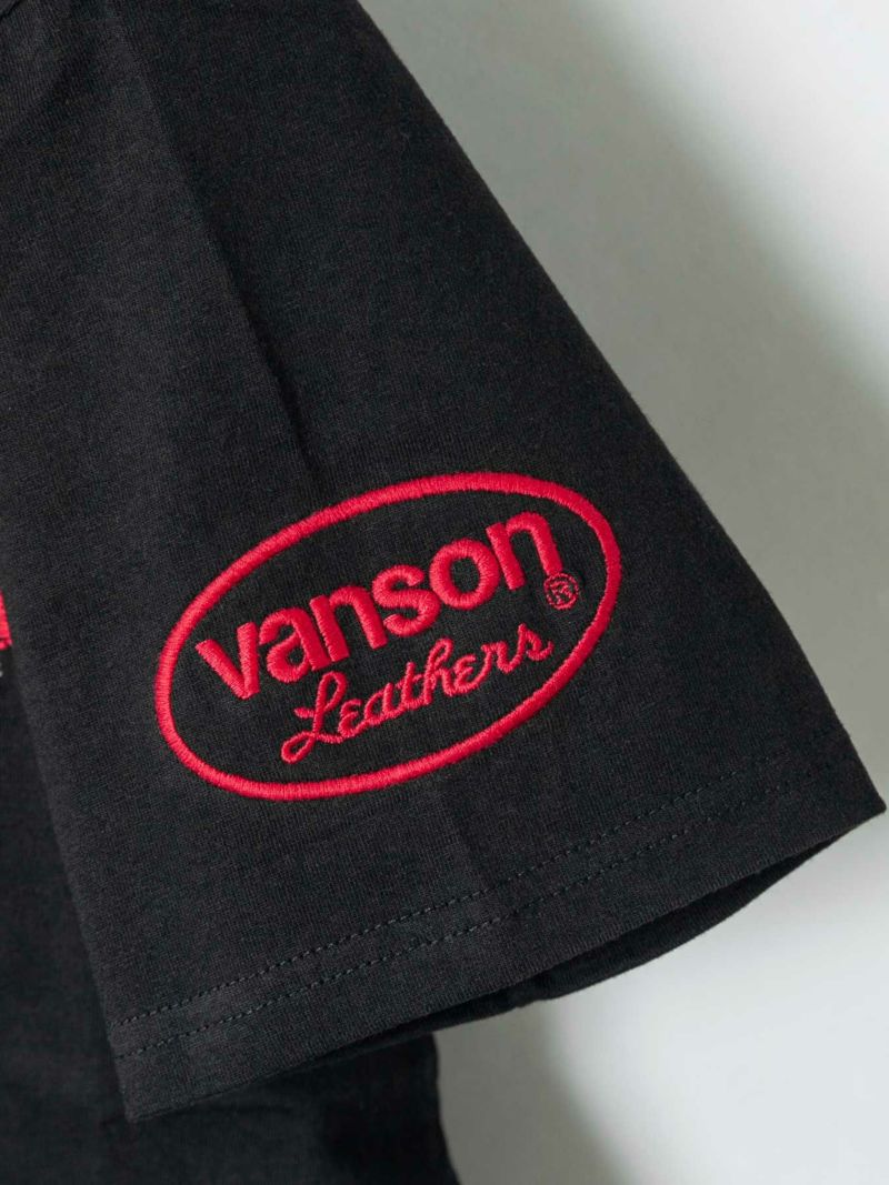 【VANSON】≪55着限定≫“スカルファイヤー”総刺繍Tシャツ〔別注:全国共通カラー〕