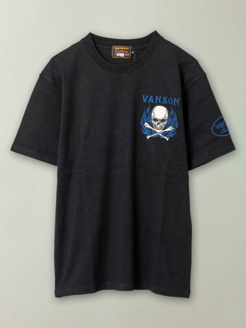 【VANSON】≪10着限定≫“スカルファイヤー”総刺繍Tシャツ〔別注:北海道・オンラインショップ限定カラー〕