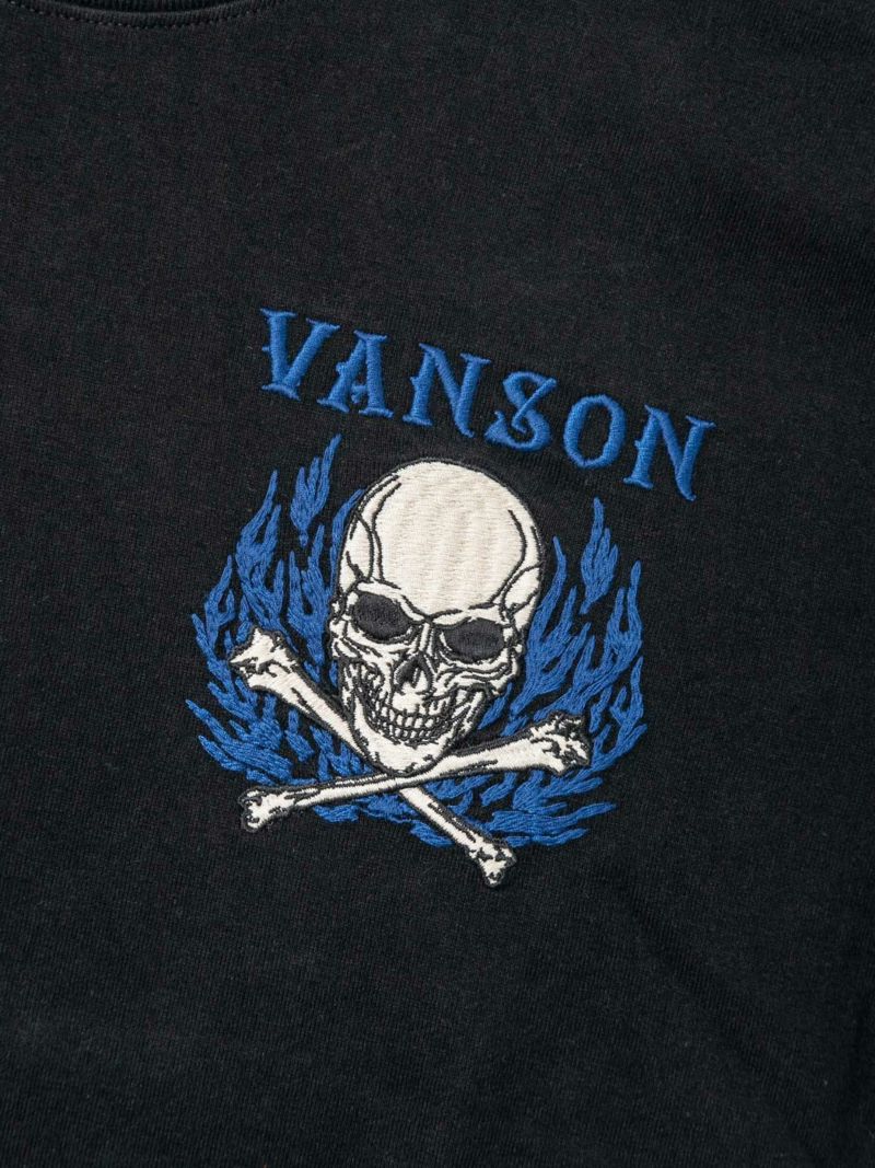 【VANSON】≪10着限定≫“スカルファイヤー”総刺繍Tシャツ〔別注:北海道・オンラインショップ限定カラー〕