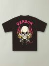 【VANSON】“スカルファイヤー”総刺繍Tシャツ〔別注:関西限定カラー〕