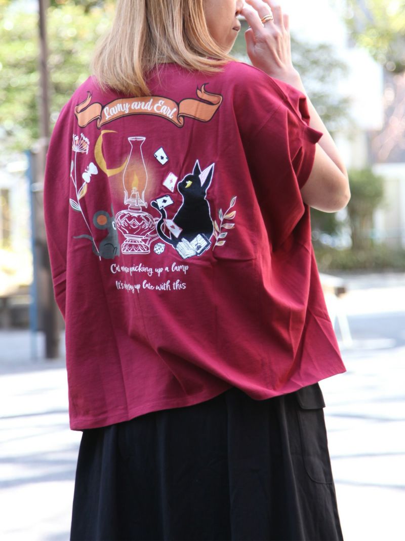 ＜予約＞【LiN】“ランプを手に入れた猫とねずみ”変形Tシャツ