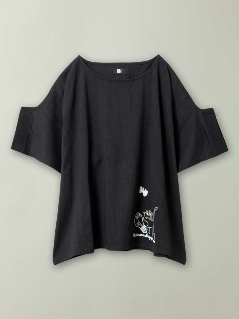 ＜予約＞【LiN】“ランプを手に入れた猫とねずみ”変形Tシャツ