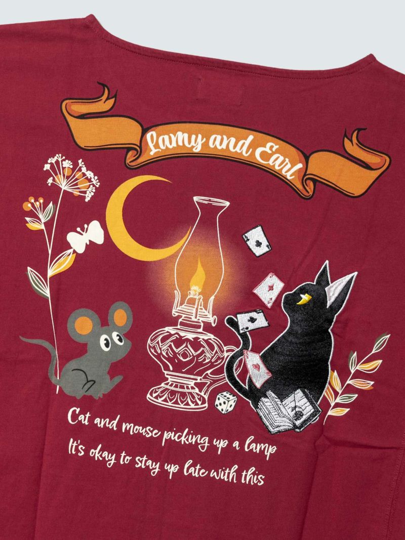 ＜予約＞【LiN】“ランプを手に入れた猫とねずみ”変形Tシャツ