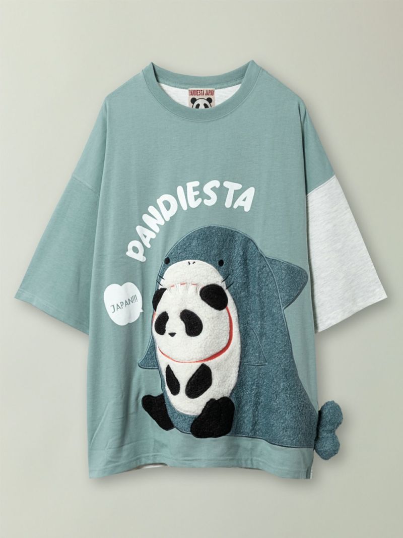 【PANDIESTA JAPAN】“着ぐるみサメパンダ”BIGシルエットTシャツ