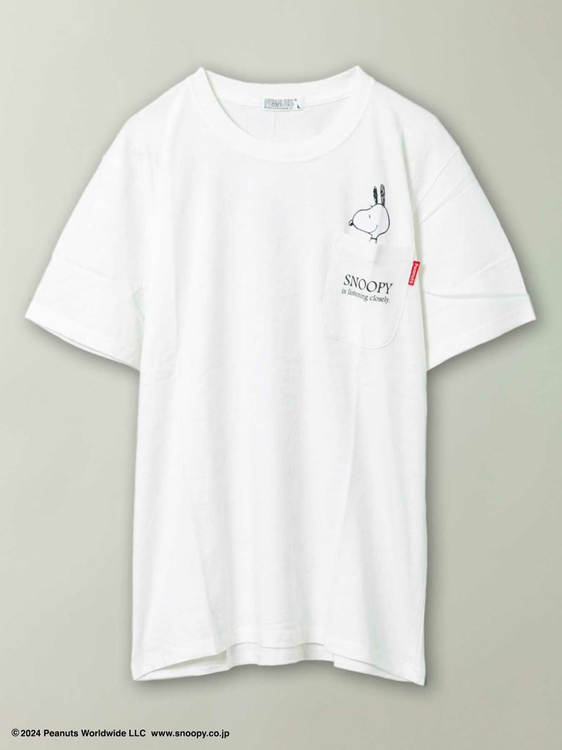 【PEANUTS】“スヌーピー”プリントポケットTシャツ