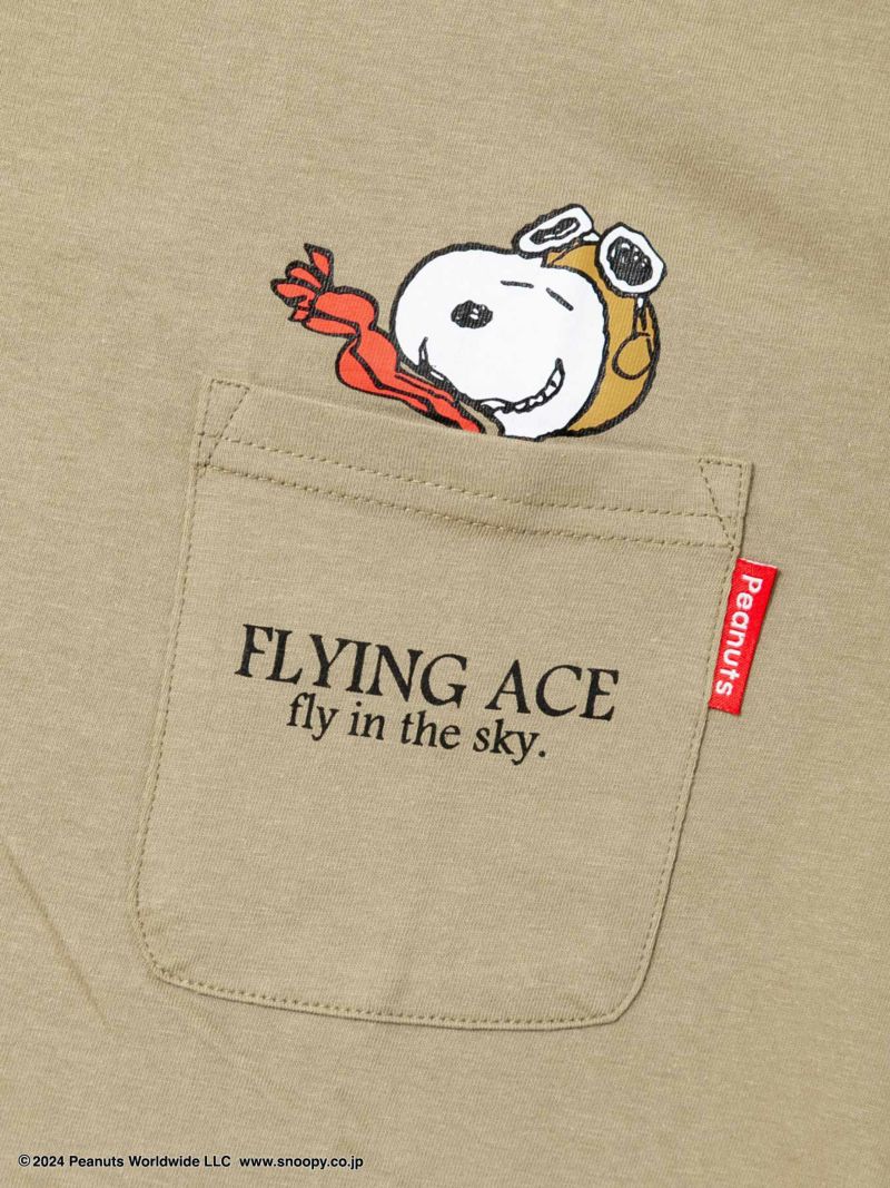 【PEANUTS】“スヌーピー”プリントポケットTシャツ