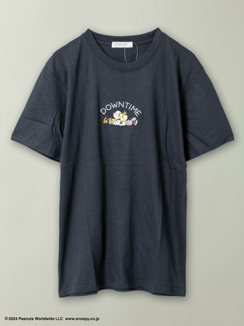 【PEANUTS】“スヌーピー”刺繍Tシャツ