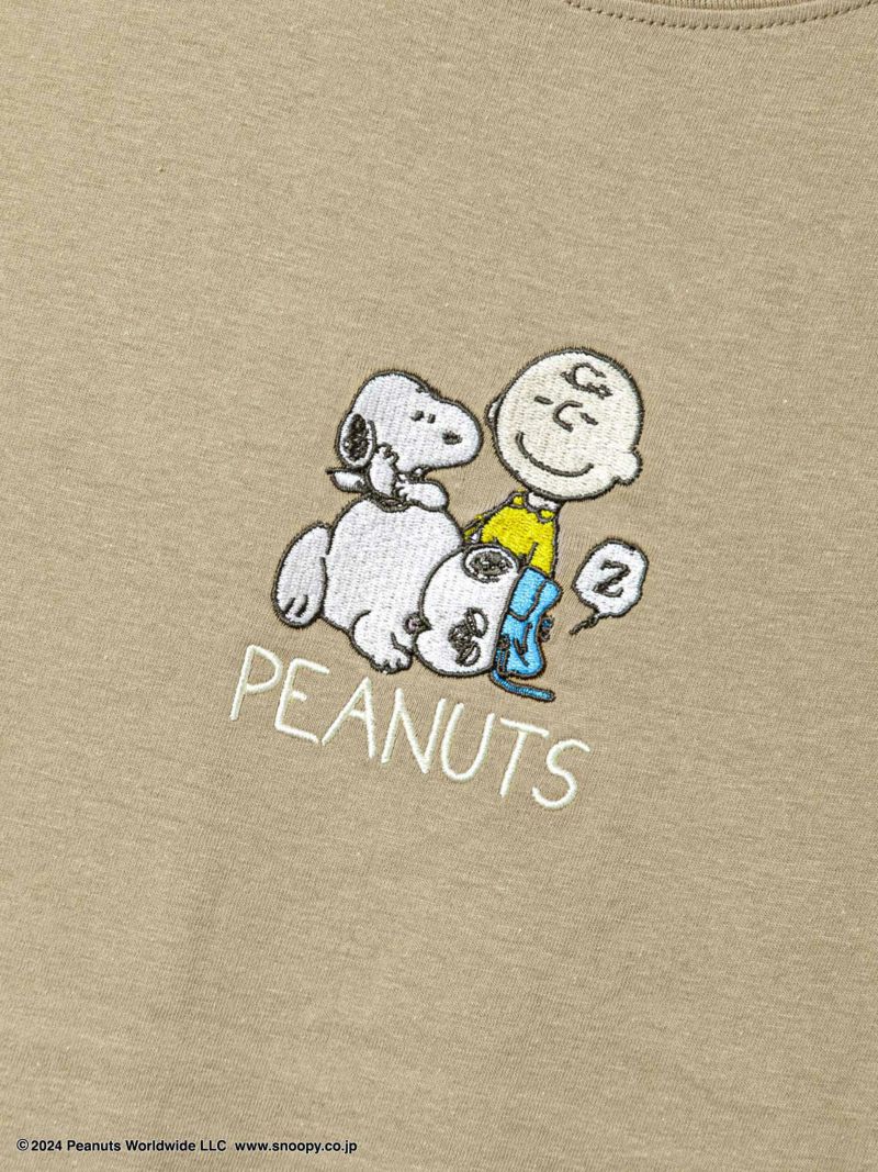 【PEANUTS】“スヌーピー”刺繍Tシャツ